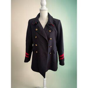 ZARA Women’s Navy Red Peacoat Jacket Size XL